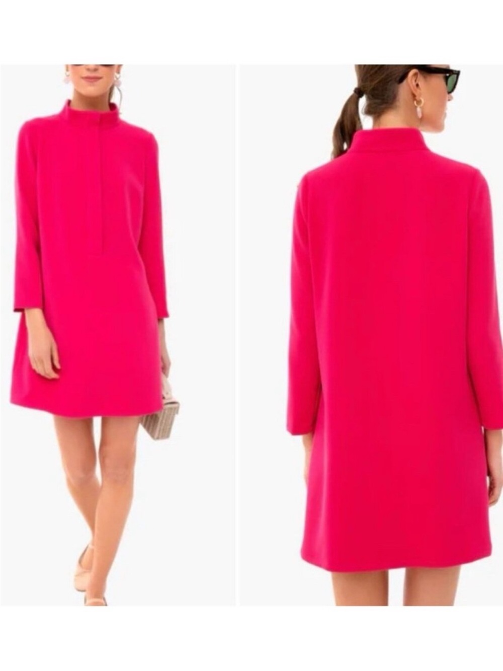 Tuckernuck Avery Pink Fuchsia Stretch Crepe Mini Dress